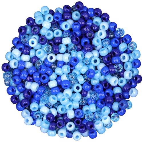 GMMA Blaue Pony-Perlen für Armbänder, bunte Kunststoffperlen zur Schmuckherstellung, Winterperlen für Freundschaftsarmbänder, 6 x 9 mm, Perlen für Chanukka, Freundschaft, Winter, Urlaub, Party, GMMA Blaue Pony-Perlen für Armbänder, bunte Kunststoffperlen zur Schmuckherstellung, Winterperlen für Freundschaftsarmbänder, 6 x 9 mm, Perlen für Chanukka, Freundschaft, Winter, Urlaub, Party, von GMMA
