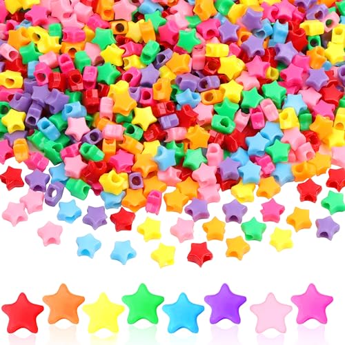 GMMA Stern-Pony-Perlen für Armbänder, Regenbogenperlen für Freundschaftsarmbänder, Valentinstag, bunte Perlen für DIY-Schmuckherstellung, Armband, Halskette, Party-Dekoration, 1000 Stück GMMA Stern-Pony-Perlen für Armbänder, Regenbogenperlen für Freundschaftsarmbänder, Valentinstag, bunte Perlen für DIY-Schmuckherstellung, Armband, Halskette, Party-Dekoration, 1000 Stück von GMMA