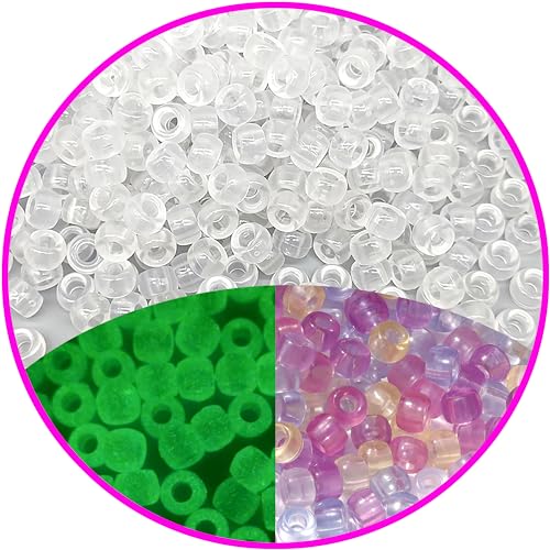 GMMA UV-Pony-Perlen für Armbänder, Kunststoffperlen zur Schmuckherstellung, leuchten im Dunkeln, Farbwechsel-Perlen, Sonnenlicht-Perlen, 6 x 9 mm, Perlen für Freundschaftsarmbänder, DIY-Halsketten, von GMMA