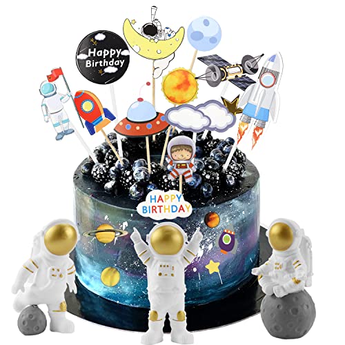 Astronauten Tortendeko Weltraum Tortendeko Planeten Geburtstag Kuchen Rakete Weltraum Cupcake Topper für Kids Planet Partys(30 Stück) von GMMG