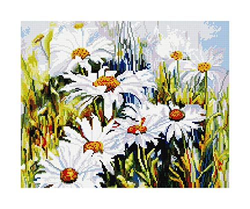 Diamond Vollbedeckung mit Holzrahmen Painting Set Bild 40 x 50 Diamant Malerei Stickerei Handarbeit Basteln Mosaik Steine Blumen Korb Haus am Bach (GJ1193) von GMMH