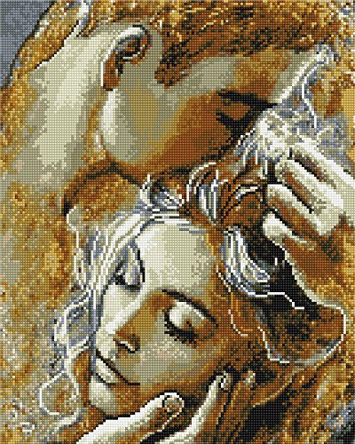 Diamond Vollbedeckung mit Holzrahmen Painting Set Bild 40 x 50 Diamant Malerei Stickerei Handarbeit Basteln Mosaik Steine Blumen Korb Haus am Bach (GZ1105) von GMMH
