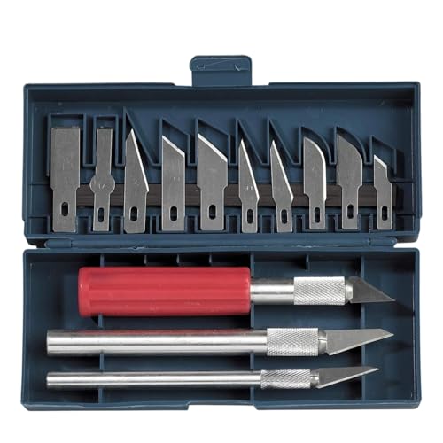 GMMH Messer, 16tlg Messer Set, Skalpell, Schnitzmesser mit austauschbaren Skalpellklingen in Aufbewahrungsbox, Bastelmesser, Cuttermesser, Hobbymesser, Präzisionsmesserset, Modelbau GMMH Messer, 16tlg Messer Set, Skalpell, Schnitzmesser mit austauschbaren Skalpellklingen in Aufbewahrungsbox, Bastelmesser, Cuttermesser, Hobbymesser, Präzisionsmesserset, Modelbau von GMMH