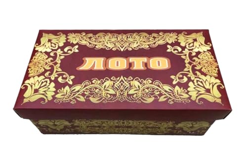 GMMH Bingo Set, Russisches Lotto, Spiel, Gesellschaftsspiel mit Holzfiguren (Kartonkiste, LN-31-5) Spieleabend Familie/Party, Loto Bingospiel Familienspiel für Erwachsene und Kinder ab 6 Jahren von GMMH