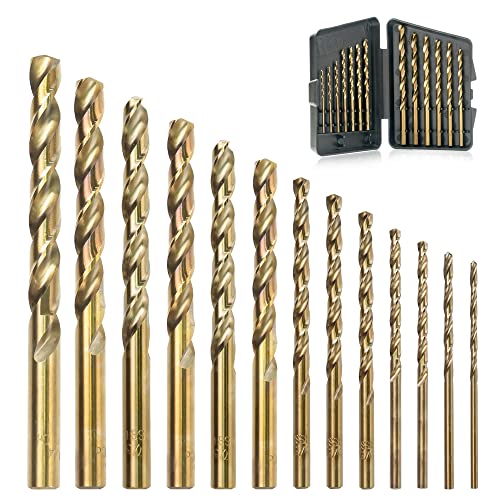 GMTOOLS 13-teiliges Bohrer-Set, M35 HSS, 135-Grad-Spitze, Spiralbohrer für gehärtetes Metall, Gusseisen, Edelstahl, Kunststoff und Holz, mit Aufbewahrungskoffer GMTOOLS 13-teiliges Bohrer-Set, M35 HSS, 135-Grad-Spitze, Spiralbohrer für gehärtetes Metall, Gusseisen, Edelstahl, Kunststoff und Holz, mit Aufbewahrungskoffer von GMTOOLS