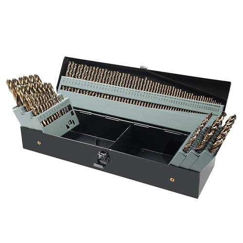 GMTOOLS Kobalt-Bohrer-Set, Hochgeschwindigkeitsstahl, 135-Grad-Spitze, Spiralbohrer-Set für gehärtetes Metall, Kunststoff und Holz, mit Metall-Aufbewahrungskoffer, 1/16-1/2 Zoll, 115-teilig GMTOOLS Kobalt-Bohrer-Set, Hochgeschwindigkeitsstahl, 135-Grad-Spitze, Spiralbohrer-Set für gehärtetes Metall, Kunststoff und Holz, mit Metall-Aufbewahrungskoffer, 1/16-1/2 Zoll, 115-teilig von GMTOOLS