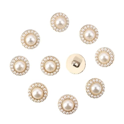10 Stück Legierung Glänzende Strass Perle Kleidung Knöpfe DIY Kleidung Nähen Knopf Handarbeiten Dekoratives Nähzubehör (18 mm) von GMVZGQW
