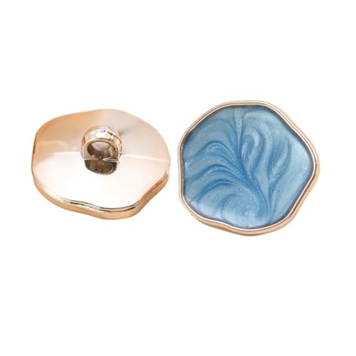 10 Stück spezielle Form-Schaftknöpfe, 21/25 mm, schöne unregelmäßige Kunststoffknöpfe, Damenmantel, Bekleidungszubehör (Blau, 1,21 mm) von GMVZGQW