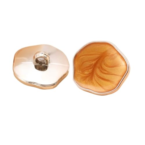 10 Stück spezielle Form-Schaftknöpfe, 21/25 mm, schöne unregelmäßige Kunststoffknöpfe, Damenmantel, Bekleidungszubehör (Gold, 25 mm) von GMVZGQW