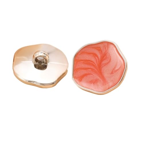 10 Stück spezielle Form-Schaftknöpfe, 21/25 mm, schöne unregelmäßige Kunststoffknöpfe, Damenmantel, Bekleidungszubehör (Korallenfarbe, 25 mm) von GMVZGQW