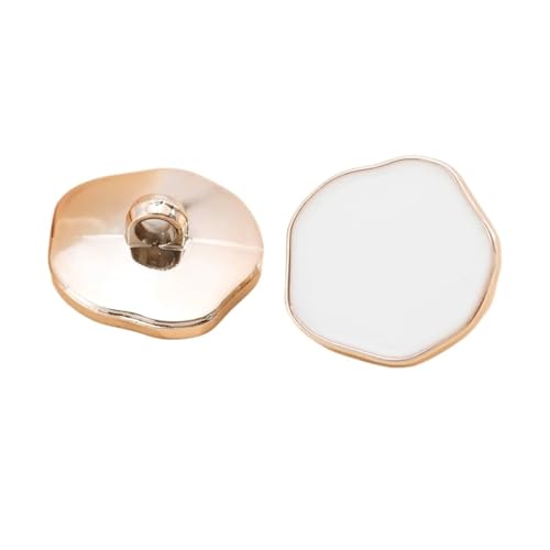 10 Stück spezielle Form-Schaftknöpfe, 21/25 mm, schöne unregelmäßige Kunststoffknöpfe für Damen, Mantel, Bekleidungszubehör (Weiß, 21 mm) von GMVZGQW