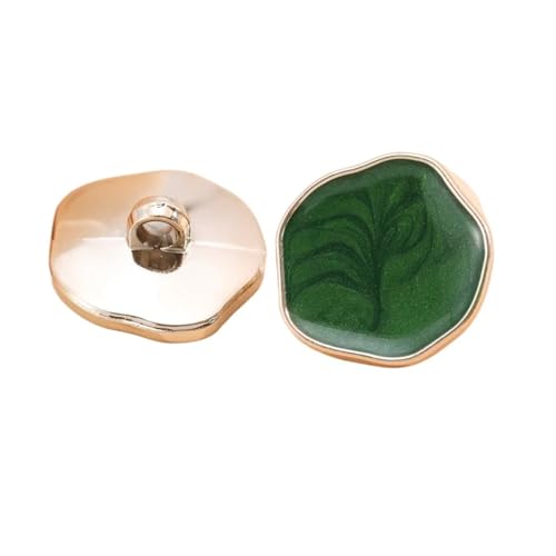 10 Stück spezielle Form-Schaftknöpfe, 21/25 mm, schöne unregelmäßige Kunststoffknöpfe für Damen, Mantel, Bekleidungszubehör (grün, 21 mm) von GMVZGQW