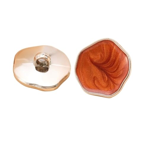 10 Stück spezielle Form Schaftknöpfe 21/25 mm schöne unregelmäßige Kunststoffknöpfe für Damen, Mantel, Bekleidungszubehör (Braun, 25 mm) von GMVZGQW