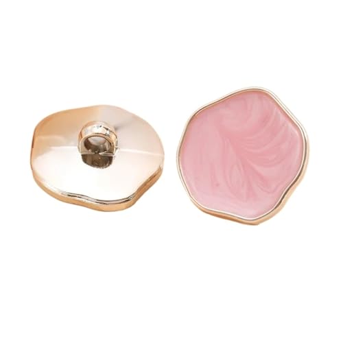 10 Stück spezielle Form Schaftknöpfe 21/25 mm schöne unregelmäßige Kunststoffknöpfe für Damen, Mantel, Bekleidungszubehör (Rosa, 21 mm) von GMVZGQW
