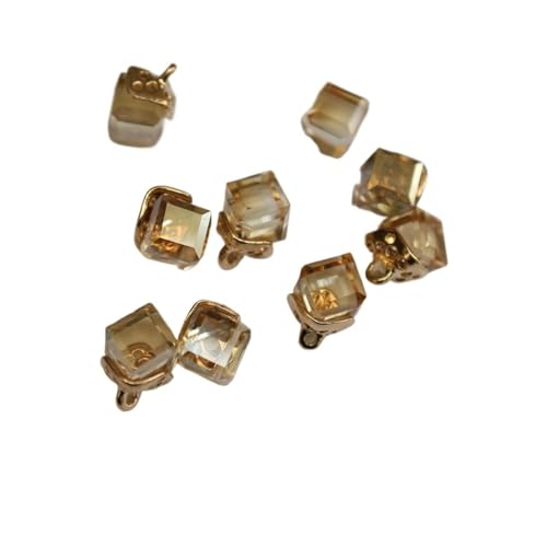 10 x feine Strass-Kristallknöpfe, 12 Farben, Strass-Knöpfe für Kleidung, dekorativer Schmuck, Accessoires, Anhänger (Champagner) von GMVZGQW