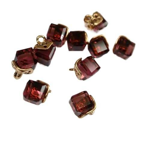 10 x feine Strass-Kristallknöpfe, 12 Farben, Strass-Knöpfe für Kleidung, dekorativer Schmuck, Accessoires, Anhänger (Dunkelviolett) von GMVZGQW