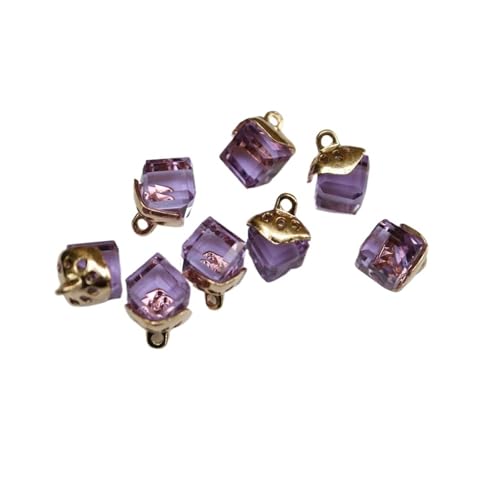 10 x feine Strass-Kristallknöpfe, 12 Farben, Strass-Knöpfe für Kleidung, dekorativer Schmuck, Accessoires, Anhänger (Hellviolett) von GMVZGQW