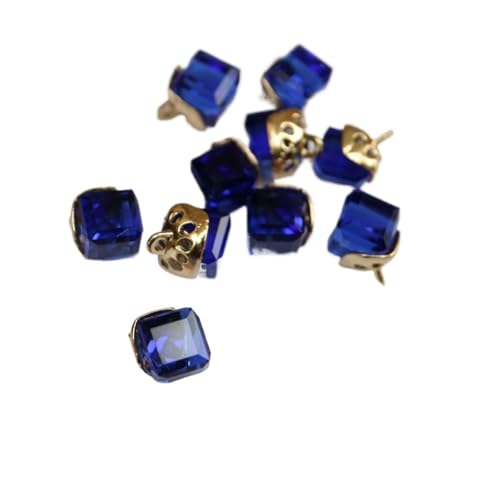 10 x feine Strass-Kristallknöpfe, 12 Farben, Strass-Knöpfe für Kleidung, dekorativer Schmuck, Accessoires, Anhänger (Königsblau) von GMVZGQW