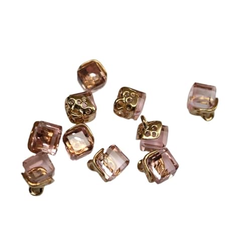 10 x feine Strass-Kristallknöpfe, 12 Farben, Strass-Knöpfe für Kleidung, dekorativer Schmuck, Accessoires, Anhänger (Rosa) von GMVZGQW