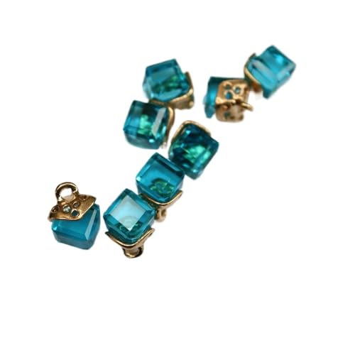 10 x feine Strass-Kristallknöpfe, 12 Farben, Strass-Knöpfe für Kleidung, dekorativer Schmuck, Accessoires, Anhänger (blau) von GMVZGQW
