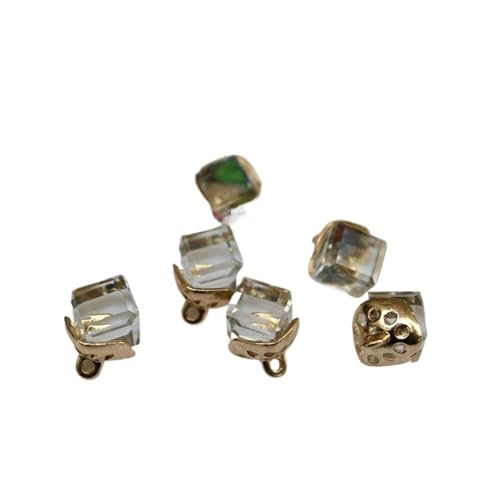 10 x feine Strass-Kristallknöpfe, 12 Farben, Strass-Knöpfe für Kleidung, dekorativer Schmuck, Accessoires, Anhänger (weiß) von GMVZGQW