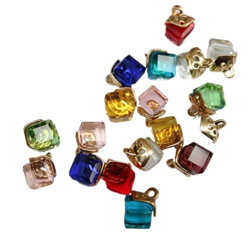 10 x feine Strass-Kristallknöpfe, 12 Farben, Strass-Knöpfe für Kleidung, dekorativer Schmuck, Zubehör, Anhänger (bunt) von GMVZGQW