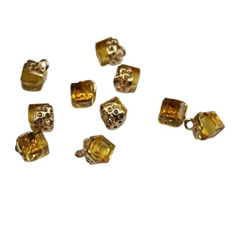 10 x feine Strass-Kristallknöpfe, 12 Farben, Strass-Knöpfe für Kleidung, dekorativer Schmuck, Zubehör, Anhänger (gelb) von GMVZGQW