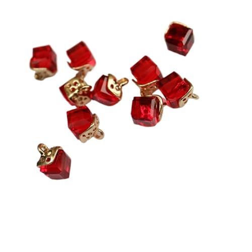 10 x feine Strass-Kristallknöpfe, 12 Farben, Strass-Knöpfe für Kleidung, dekorativer Schmuck, Zubehör, Anhänger (rot) von GMVZGQW