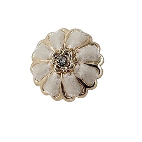 18/20/23/25 mm bunte handgefertigte Schaftknöpfe für Kleidung, Blumendesign, modische Dekoration, Metallknöpfe zum Nähen, Heimwerken (Beige, 20 mm, 12 Stück) von GMVZGQW