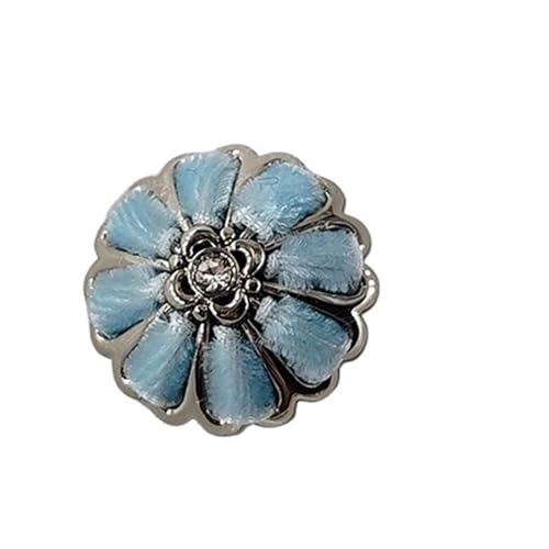 18/20/23/25 mm bunte handgefertigte Schaftknöpfe für Kleidung, Blumendesign, modische Dekoration, Metallknöpfe zum Nähen, Heimwerken (Blau, 18 mm, 12 Stück) von GMVZGQW