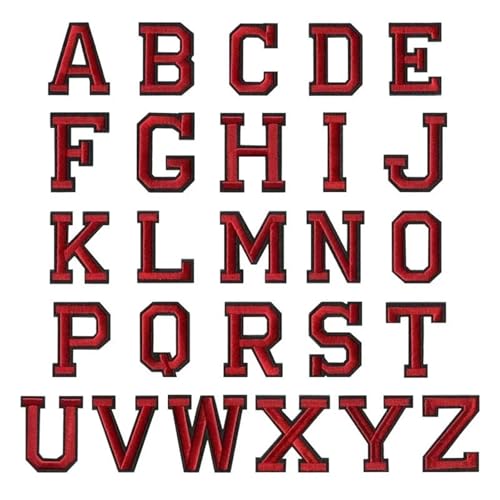 26 Stück/Set A-Z Pink Gold Englisches Alphabet Buchstaben Patch gemischt bestickt zum Aufbügeln Kinder Cartoon Patches für Kleidung Aufkleber Abzeichen für Hosen (Khaki) von GMVZGQW