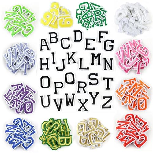 26 Stück/Set A-Z Pink Gold Englisches Alphabet Buchstaben Patch gemischt bestickt zum Aufbügeln Kinder Cartoon Patches für Kleidung Aufkleber Abzeichen für Hosen (lila) von GMVZGQW