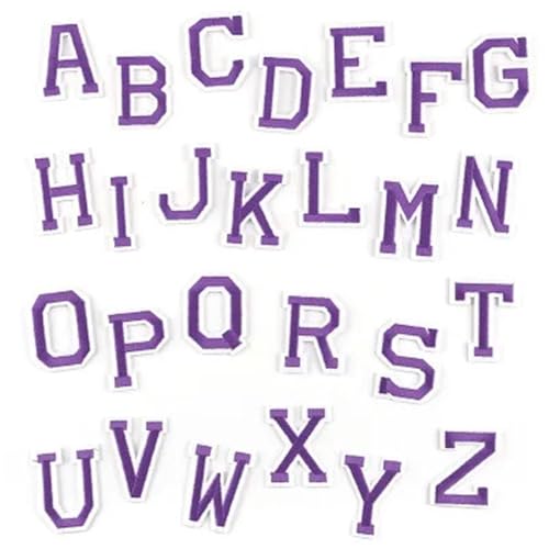 26 Stück/Set A-Z Rosa Gold Englisches Alphabet Buchstaben Patch gemischt bestickt zum Aufbügeln Kinder Cartoon Patches für Kleidung Aufkleber Abzeichen für Hosen (Farbe 10) von GMVZGQW