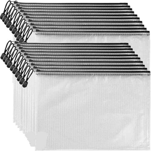 3 oder 5 Stück Netztaschen mit Reißverschluss für A3, A4, A5, A6, Schul- und Bürobedarf (A6) von GMVZGQW