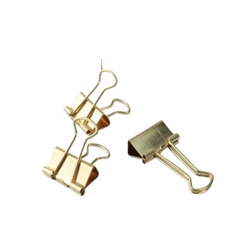 Binder-Clips, goldfarben, Metall, Schwalbenschwanz-Clip, Ticket-Sammlung, Bürobedarf, Bürozubehör, Büroklammern, Büroklammern, Büroklammern, Binderklammern für Büro (Gold) von GMVZGQW