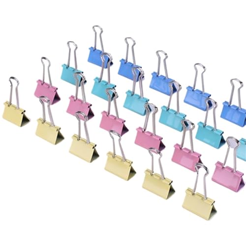 Binder-Clips aus Metall, 60 Stück, Büroklammern, Foldback, bunte Griffklemmen, Büro, Schule, Schreibwaren, Papierklammern, Büroklammern für Büro Binder-Clips aus Metall, 60 Stück, Büroklammern, Foldback, bunte Griffklemmen, Büro, Schule, Schreibwaren, Papierklammern, Büroklammern für Büro von GMVZGQW