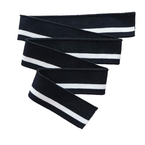Elastische Bündchen, gerippte Bündchen, 3,5 x 80 cm, hoher Stretch, gestrickter Baumwollstoff, T-Shirt-Ausschnitt, elastische Kragenbündchen, Besatz für Bekleidungszubehör, Stoff (Farbe 01) von GMVZGQW