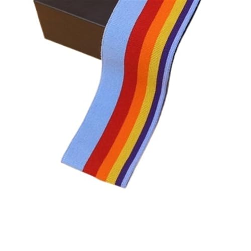 Elastische Bündchen, gerippte Bündchen, gerippt, gekämmt, Regenbogen-Bündchenstoff, gestreift, Stretch zum Nähen, Basis, Hemden, Stricken, Halsausschnitt, 5 x 85 cm (Farbe 18) von GMVZGQW