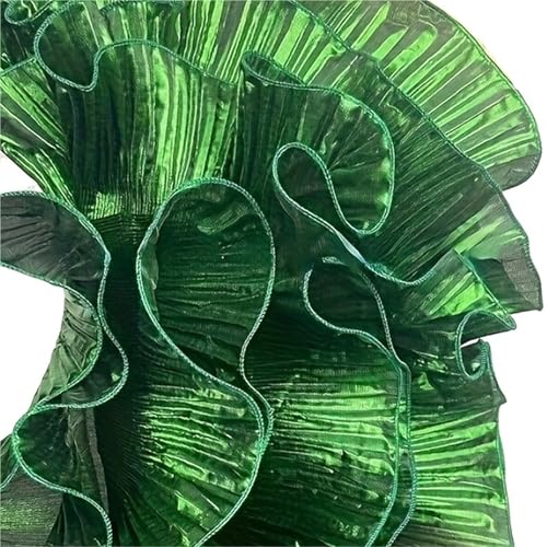Große, gewellte, plissierte Spitzenborte, 3D, glänzendes Rüschenband, weich, glänzend, Satin, Spitzenborte für Heimwerker, Hochzeitskleid, Stoffzubehör (Farbe D) von GMVZGQW