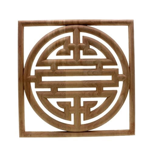 Holzapplikationen, Onlays, Blumenschnitzerei, Holzapplikationen für Möbel, Schränke, unlackierte Holzleisten für Schrankdekoration (12 x 12 cm) von GMVZGQW