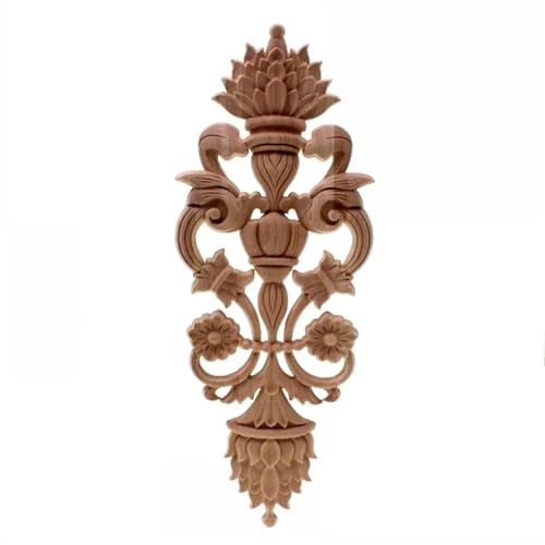 Holzapplikationen, Onlays, Holzschnitzerei, Aufkleber, Wohnmöbel, geschnitzte Applikation, Fenster, Tür, Dekoration, Holzfiguren, Handwerk für Schrankdekoration (30 x 11 cm) von GMVZGQW