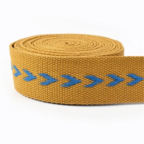 Köperband, 1/2/3/5 Meter, 38 mm, Gurtband, Polyester-Baumwollbänder für Taschenriemen, Gürtel, Schrägband, DIY, Kleidung, Nähzubehör für Heimwerker (Farbe 03,1 m) von GMVZGQW