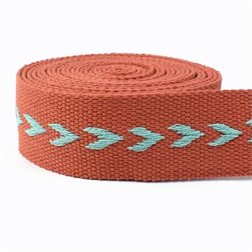 Köperband, 1/2/3/5 Meter, 38 mm, Gurtband, Polyester-Baumwollbänder für Taschenriemen, Gürtel, Schrägband, DIY, Kleidung, Nähzubehör für Heimwerker (Farbe 04,1 m) von GMVZGQW