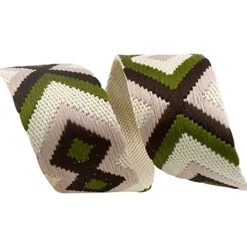 Köperband, 2/5/10 m, 38/50 mm, ethnisches Gurtband, vielseitiges Band, Tasche, Schultergurt, Kleidergürtel, Nähzubehör für Heimwerker (Farbe 01–38 mm, 2 m) von GMVZGQW