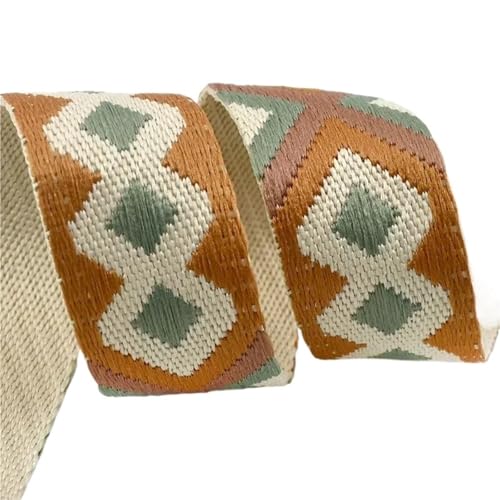 Köperband, 2/5/10 m, 38/50 mm, ethnisches Gurtband, vielseitiges Band, Tasche, Schultergurt, Kleidergürtel, Nähzubehör für Heimwerker (Farbe 02–38 mm, 2 m) von GMVZGQW