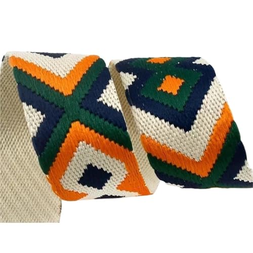 Köperband, 2/5/10 m, 38/50 mm, ethnisches Gurtband, vielseitiges Band, Tasche, Schultergurt, Kleidergürtel, Nähzubehör für Heimwerker (Farbe 06–38 mm, 2 m) von GMVZGQW