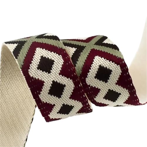 Köperband, 2/5/10 m, 38/50 mm, ethnisches Gurtband, vielseitiges Band, Tasche, Schultergurt, Kleidergürtel, Nähzubehör für Heimwerker (Farbe 08–38 mm, 10 m) von GMVZGQW