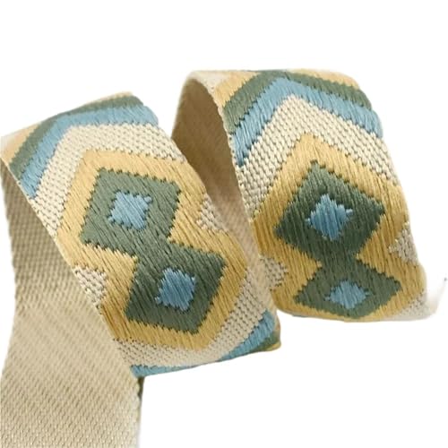 Köperband, 2/5/10 m, 38/50 mm, ethnisches Gurtband, vielseitiges Band, Tasche, Schultergurt, Kleidergürtel, Nähzubehör für Heimwerker (Farbe 09–38 mm, 10 m) von GMVZGQW