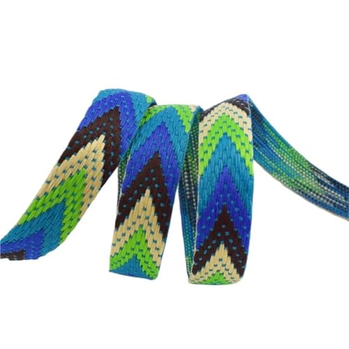 Köperband, 2/5/8 m, 22 mm, ethnisches Gurtband, Rucksack, Gürtel, Dekoration, Schrägband, DIY, Kleidung, Nähzubehör für Heimwerker (Farbe 02,22 mm - 5 Meter) von GMVZGQW