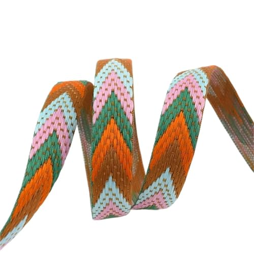Köperband, 2/5/8 m, 22 mm, ethnisches Gurtband, Rucksack, Gürtel, Dekoration, Schrägband, DIY, Kleidung, Nähzubehör für Heimwerker (Farbe 05,22 mm - 5 Meter) von GMVZGQW